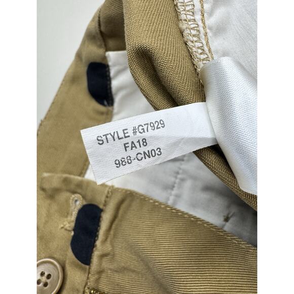 J.Crew Polka Dot Chino Pants Womens 8 Tan Black Ankle Crop 100% Cotton Preppy - Picture 9 of 12